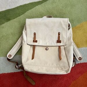 MAKR CARRY GOODS x Horween Leather Canvas Farm Ruck Sack Backpack Cream